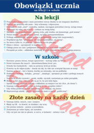 Obowiązki ucznia – plakat do druku + strona na podpisy