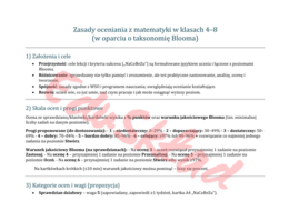 Skuteczne ocenianie w matematyce: model Blooma