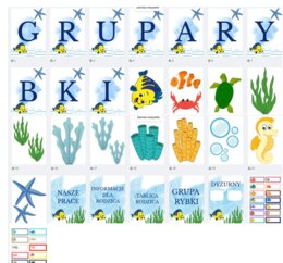 GRUPA RYBKI - NAPIS, NFORMACJA DLA RODZICA, ZNACZKI