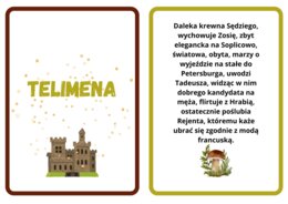 Fiszki, bohaterowie "Pana Tadeusza", 10 postaci z opisem, format pdf