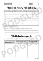 Plany na nowy rok szkolny