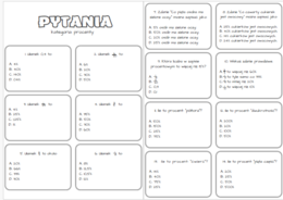 A-Z quiz procenty - powtórzenie wiadomości klasy 6, 7, 8