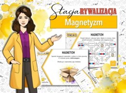 Stacja: RYWALIZACJA! Klasa 8. Fizyka. Magnetyzm. Magnes. Powtórzenie wiadomości. Stacje zadaniowe. Praca grupowa. Zadanie. Gra dydaktyczna. MOC powtórki.