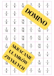 DOMINO - skracanie/rozszerzanie ułamków.