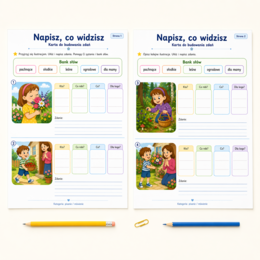 Napisz, co widzisz. Karta do budowania zdań