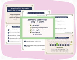 Biuro Kontroli Prędkości - karta pracy|Zamiana jednostek prękości