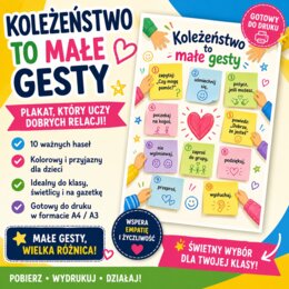Plakat. Koleżeństwo to małe gesty