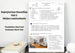 Repetytorium Ósmoklasisty Macmillan - Unit 2 - Miejsce zamieszkania - Kartkówki - Short Vocabulary and Grammar tests