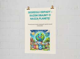 Plakat o segregacji śmieci i recyklingu