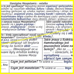 Starożytna Mezopotamia – notatka i karta pracy