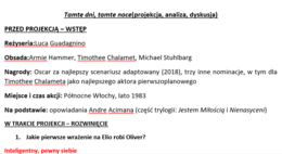 Karta pracy - Tamte dni, tamte noce