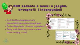 Testy egzaminacyjne CKE nauka o języku , ortografia i interpunkcja