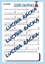 Dzień Chłopaka - karta pracy