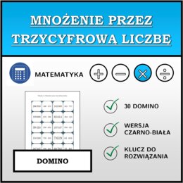 Domino - Mnożenie przez trzycyfrową liczbę | matematyka