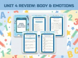 Crazy Monster Lab: Gamifikowana Powtórka – Together 5 (Unit 4). Ciało, Emocje, Present Continuous + Gramatyka