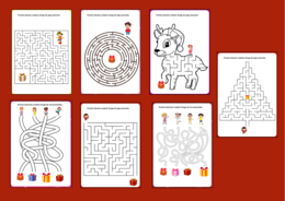 BOŻE NARODZENIE - mikołajki – biblioteka – świetlica – przedszkole – labirynty – labirynt – 13 wersji