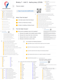 Brainy 7 – Unit 5 – karta pracy