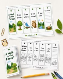 Mini book. A walk in the forest