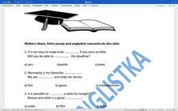 Duale - matura podstawowa- dobieranie słówek, które pasują jednocześnie do dwóch zdań w danej parze +KLUCZ
