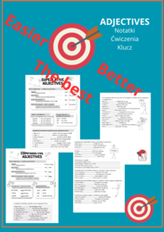 ADJECTIVES- COMPERATIVES & SUPERLATIVES- notatki, ćwiczenia, klucz dla SP