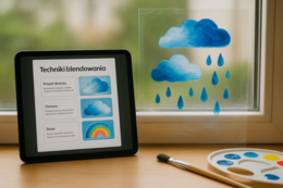 Malowanie deszczu na folii okiennej