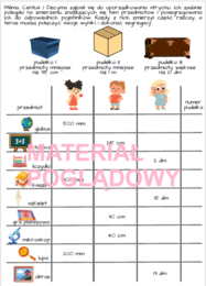 Jednostki długości - karta pracy klasy 4, 5 (materiał na całą lekcję)