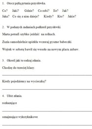 Przysłówek i rodzaje zdań