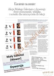 Mały Sabotaż. KAMIENIE NA SZANIEC: dwie rozsypanki, wklejka z zadaniami oraz ćwiczeniem pisemnym