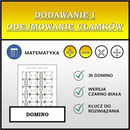 Domino - Dodawanie i odejmowanie ułamków | matematyka