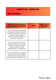 Karty samooceny dla ucznia klas 5-8 - biologia - każdy dział - podstawa programowa