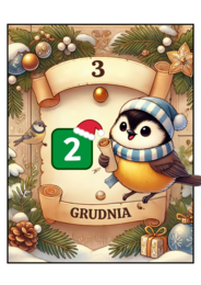 Karty kalendarza do materiału o sikorce Zosi