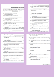 Gramatyka języka angielskiego - transformacje.  Matura rozszerzona.