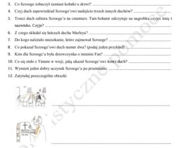 Kartkówka ze znajomości lektury "Opowieść wigilijna"