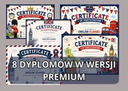 Dyplomy z Języka Angielskiego Premium – 8 Eleganckich Wzorów PDF do Druku