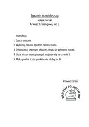 Egzamin ósmoklasisty / przykładowy arkusz nr 9: Mały Książę, recykling, ogłoszenie