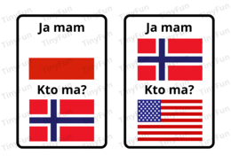 Ja mam, kto ma? Flagi państw – gra edukacyjna | 30 kart | PDF do druku