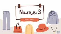 Name 3 – Clothes Edition ubrania, słownictwo, gra językowa, mówienie, powtórka, dzieci, szkoła podstawowa, speaking, komunikacja, nauka przez zabawę, A1–A2. clothes, vocabulary, speaking activity, ESL game, kids, English lesson, warm-up, fun learning, te