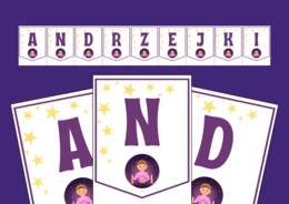 ANDRZEJKI – biblioteka – świetlica – przedszkole – GIRLANDA – gazetka – wersja 2