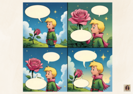 "Mały Książę szuka przyjaciela" - historyjki obrazkowe.