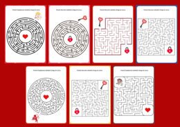 WALENTYNKI – biblioteka – świetlica – przedszkole – labirynty – labirynt – 14 wersji