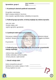 Sprawdzian- gramatyka klasa 3