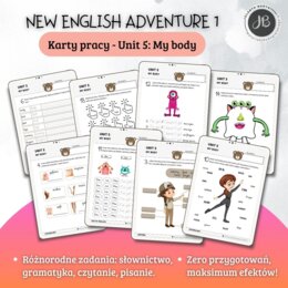 New English Adventure 1 – Unit 5: My body – Karty pracy dla klasy 1