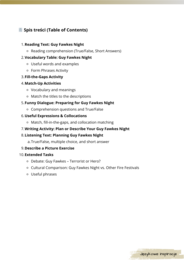 Karty Pracy: Guy Fawkes Night – Gotowa lekcja kulturowa (B1)