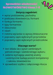 Słowotwórstwo sprawdzian