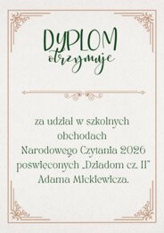 Czytanie narodowe/narodowe czytanie 2026 - Dziady, Adam Mickiewicz. Pakiet materiałów