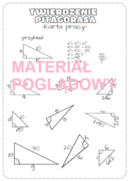 Twierdzenie Pitagorasa - karta pracy
