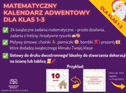 🎄📚 Matematyczny Kalendarz Adwentowy dla klas 1-3 ✨🎁