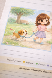 Kasia ma pieska Reksia – karta opowiadania obrazkowego