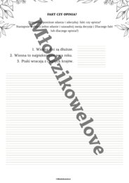 Wiosenny pakiet edukacyjny-samodzielne tworzenie wypowiedzi pisemnej oraz świadome formułowanie myśli