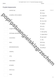 English Class A2 - Unit 1 - testy